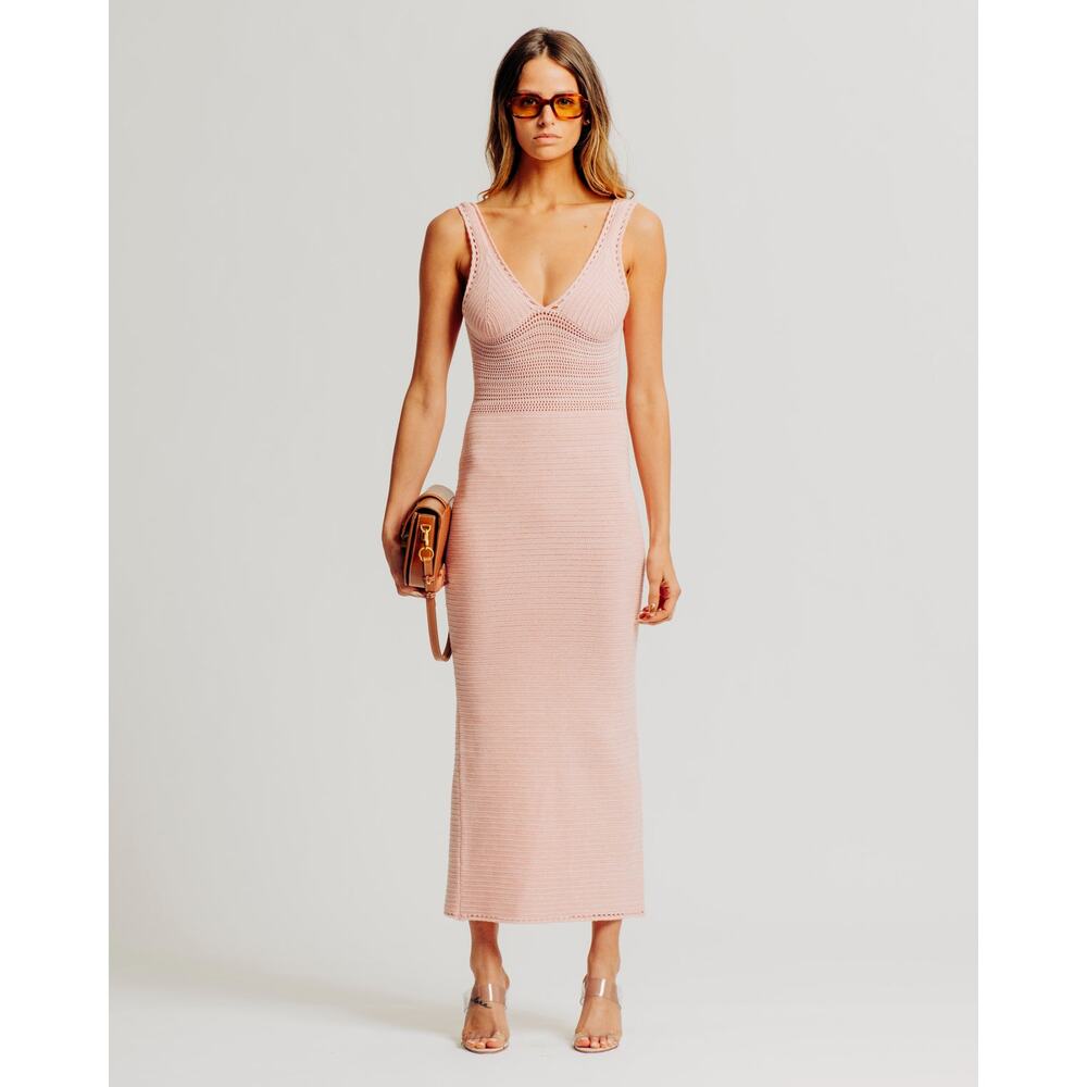 Torn By Ronny Kobo Crochet Knit Madi Dress NWT